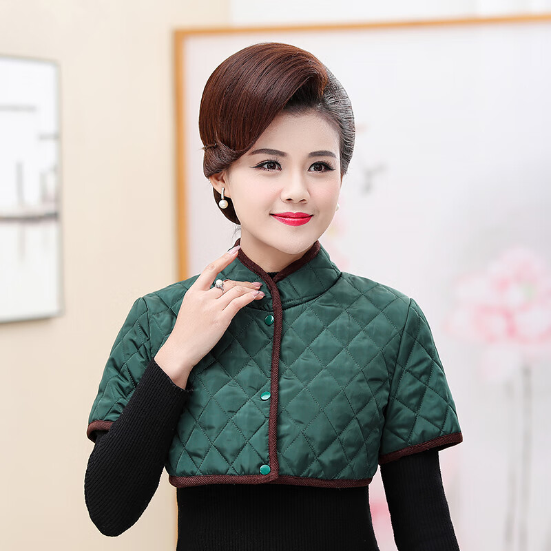 茵卡布羽绒护肩中老年春秋护肩保暖肩周炎睡觉护颈护肩男女通用 墨