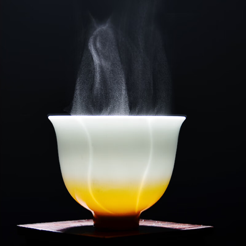 瑾瀚瓷轩 粉青瓷莲花型品茗杯功夫小茶杯陶瓷颜色釉个人杯单杯茶具