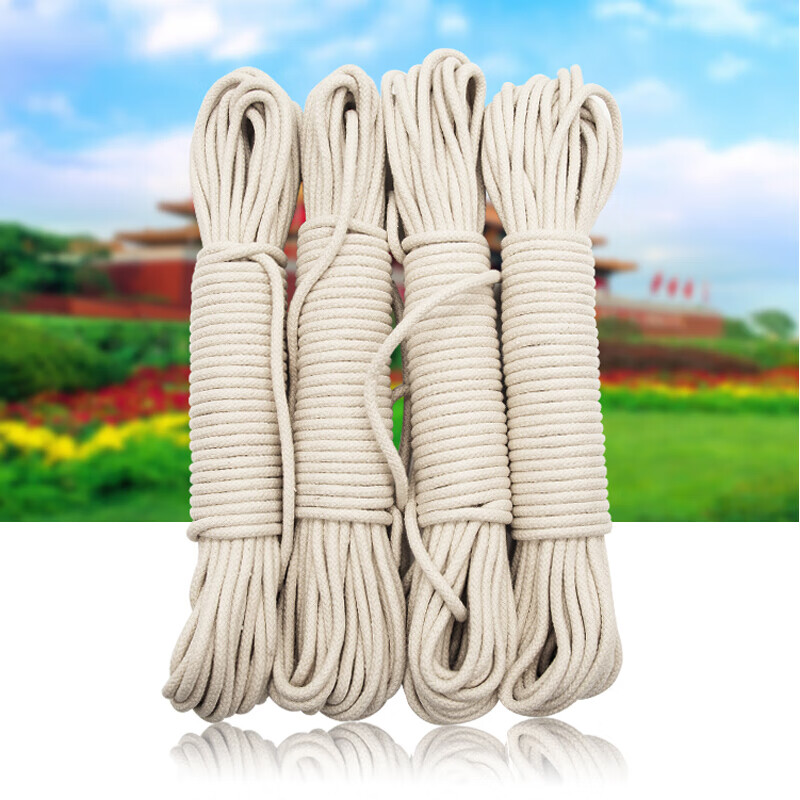 绳升绳纯棉蜡旗杆绳捆绑粗棉绳子晾衣绳旗杆绳绳索捆扎绳绑绳国旗绳子