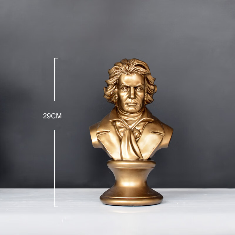 勋狸粑贝多芬头像雕塑摆件音乐家莫扎特贝多芬肖邦人物头像雕塑钢琴上
