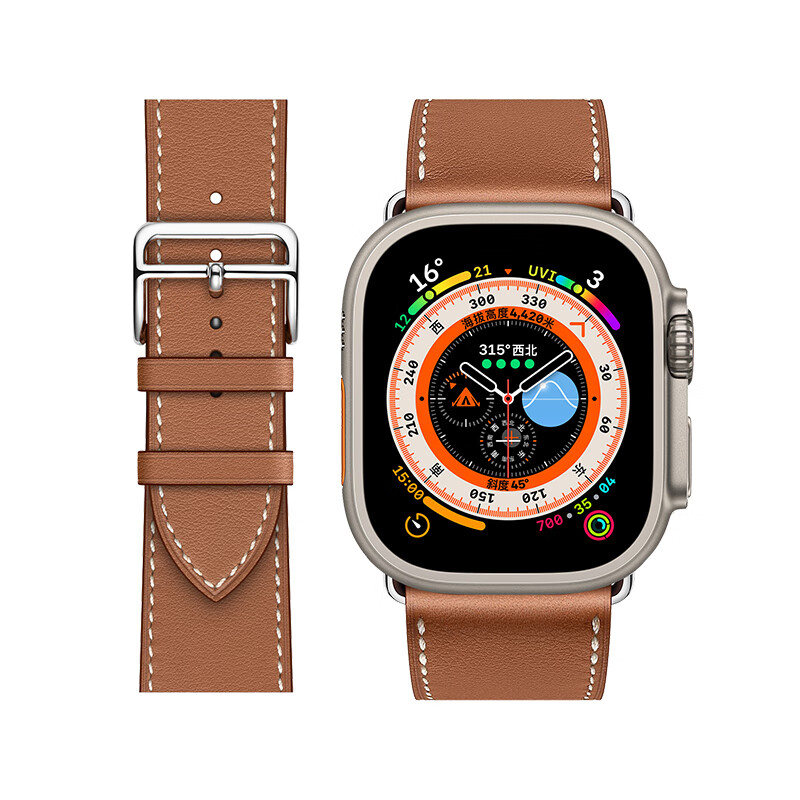 【金色】进口真皮材质 iwatch ultra专用【49mm表盘】