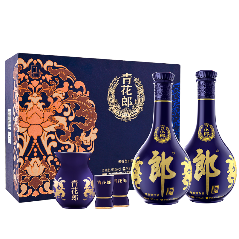 LANGJIU 郎酒 青花郎 酱香型 白酒 53度 500ml*2瓶 礼盒装