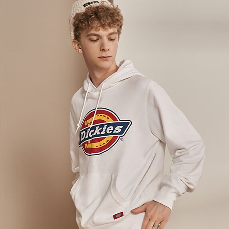 Dickies 情侶款LOGO印花連帽衛(wèi)衣 男女同款 DK007060n 白色 XL