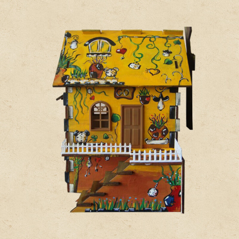 缤纷童年涂装木屋缤纷童年城堡涂装木屋建筑模型拼装玩具科普玩具全国