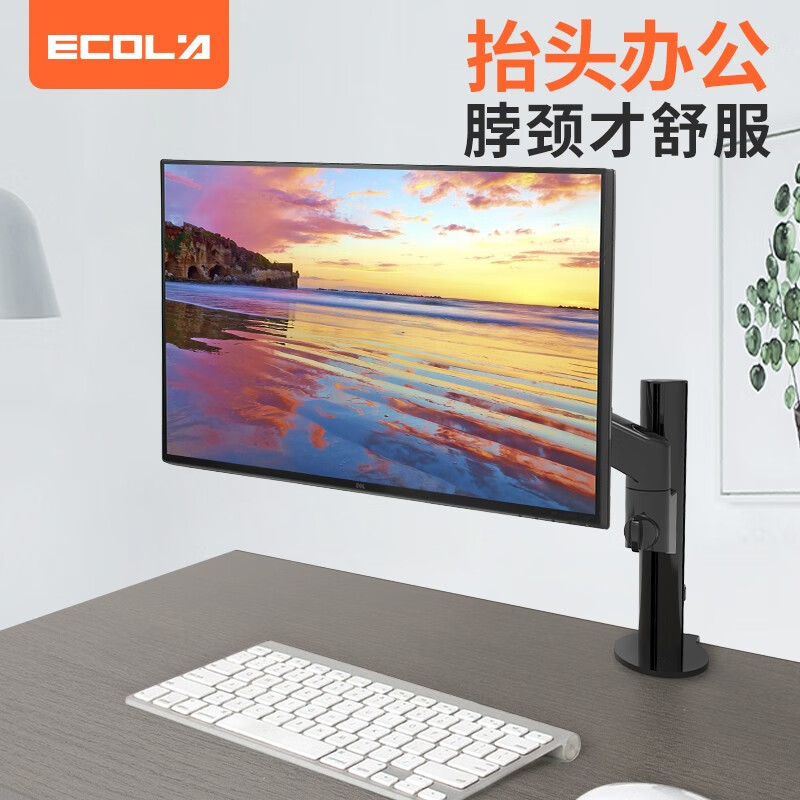 宜客莱（ECOLA） 笔记本显示器组合支架液晶显示屏支架臂桌面万向旋转电脑升降架双屏拼接工作台桌面架 单显示器电脑支架15-32英寸F60