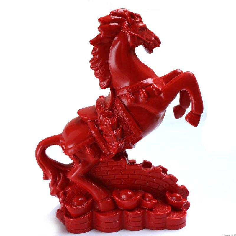 西柔慕 朱砂马到成功摆件 十二生肖家居摆件 马上工艺品摆件发财马