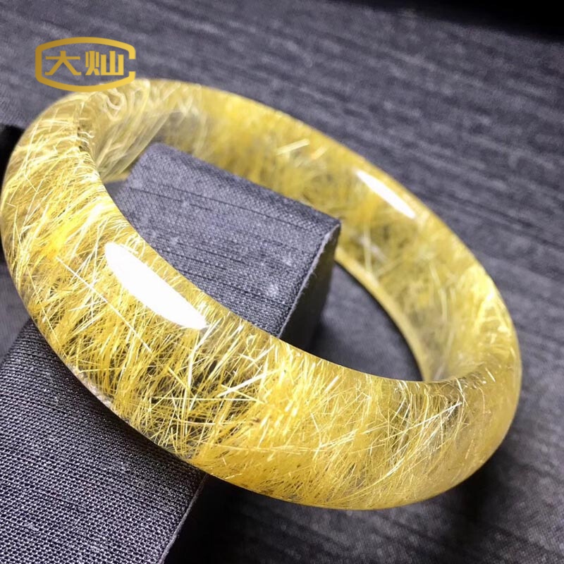 大灿 顺发钛晶手串手镯金发晶天然老矿料钛晶手镯礼物中秋礼品