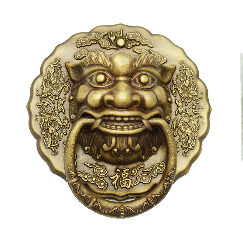 京豆好购全铜仿古铜纯铜兽头门环狮子头虎头拉手麒麟大门把手老式木门