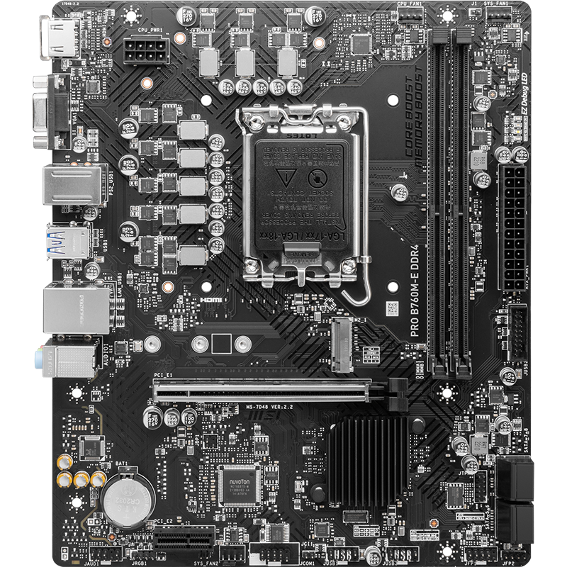 ΢ǣMSIPRO B760M-E DDR4 Ϸ ֧ CPU 13490F/14400F/13400F(Intel B760/LGA 1700) 599Ԫ