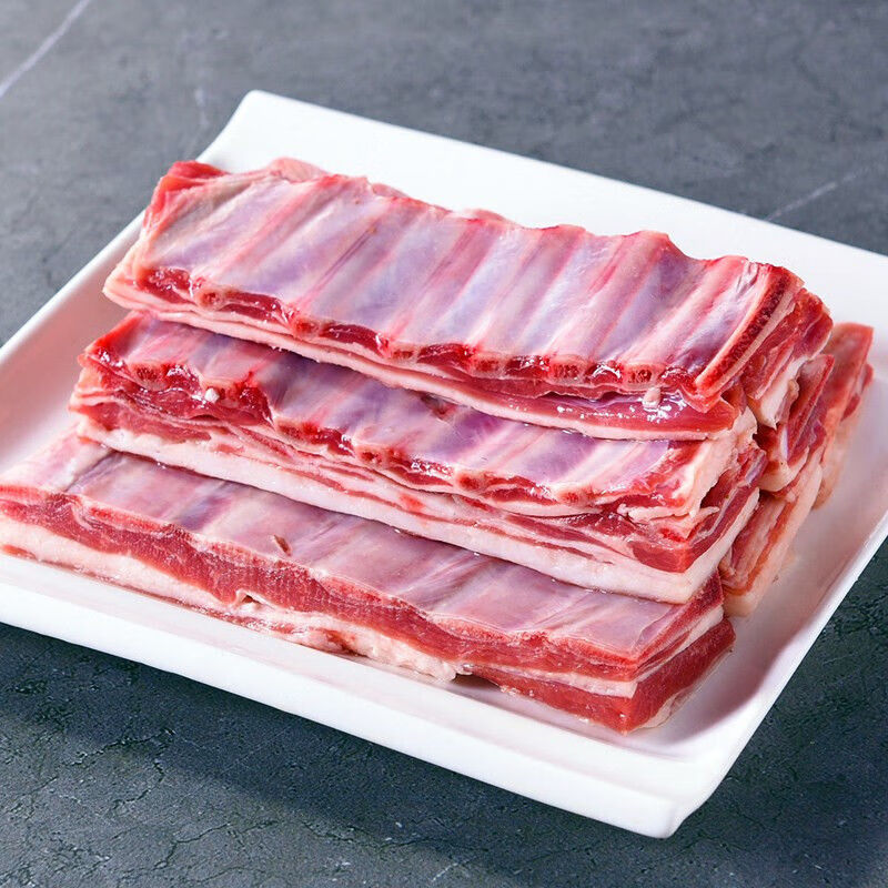 带皮羊肋排原切新鲜羊肉山羊排羊蝎子带骨羊肉烧烤食材 精选羊肋排3斤