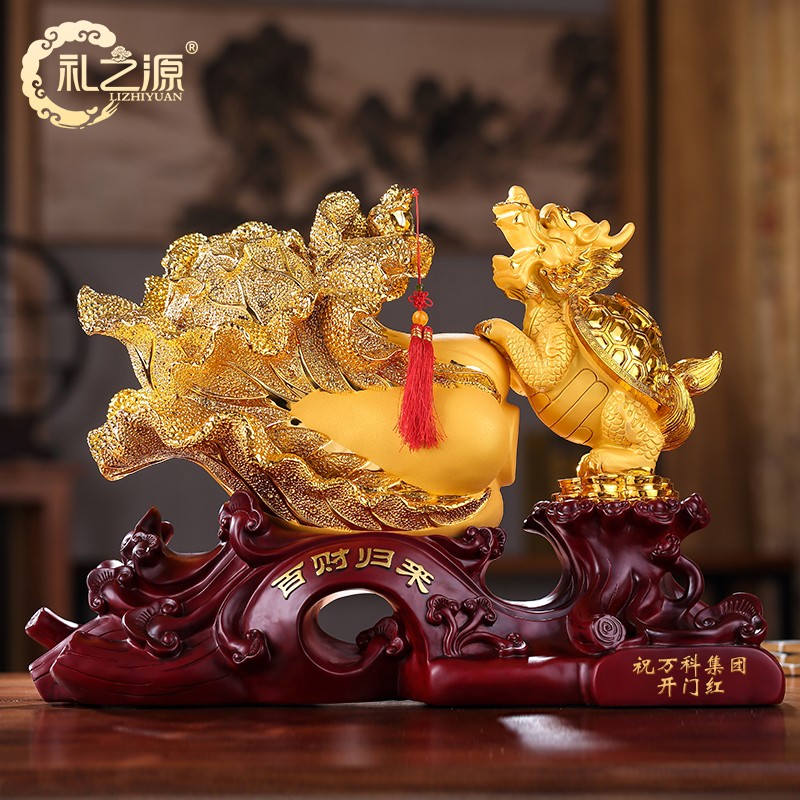 乔迁开业礼品家居客厅酒柜装饰品 加大绒沙百财归来长41宽19高32cm