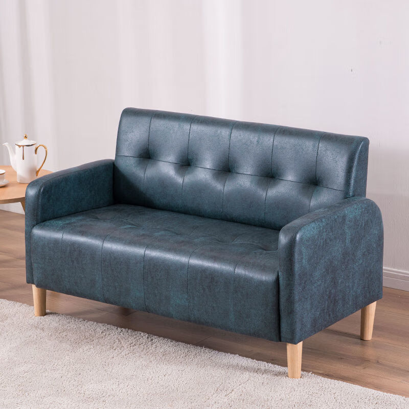 布艺沙发小户型组合科技布现代简约单人双人沙发卧室小沙发网红款 蓝色科技布-2 大双人126cm