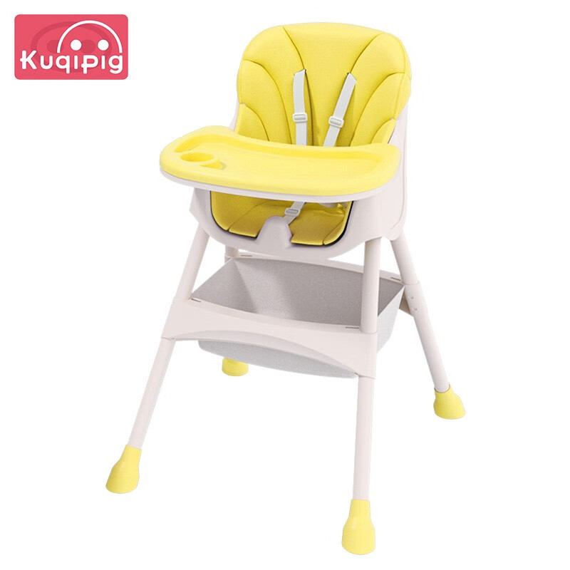 小猪酷琦 宝宝餐椅儿童餐桌椅婴儿吃饭座椅多功能便携式吃饭椅子 柠檬黄