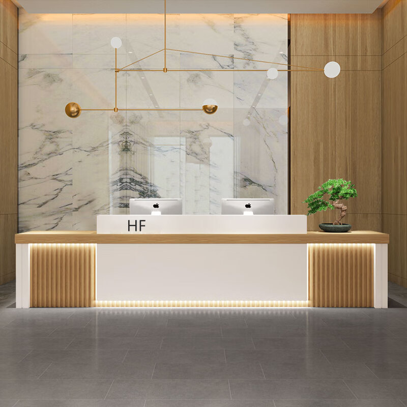 寒婵台新中式前台现代简约大气收银台公司接待台店铺柜台转角迎宾