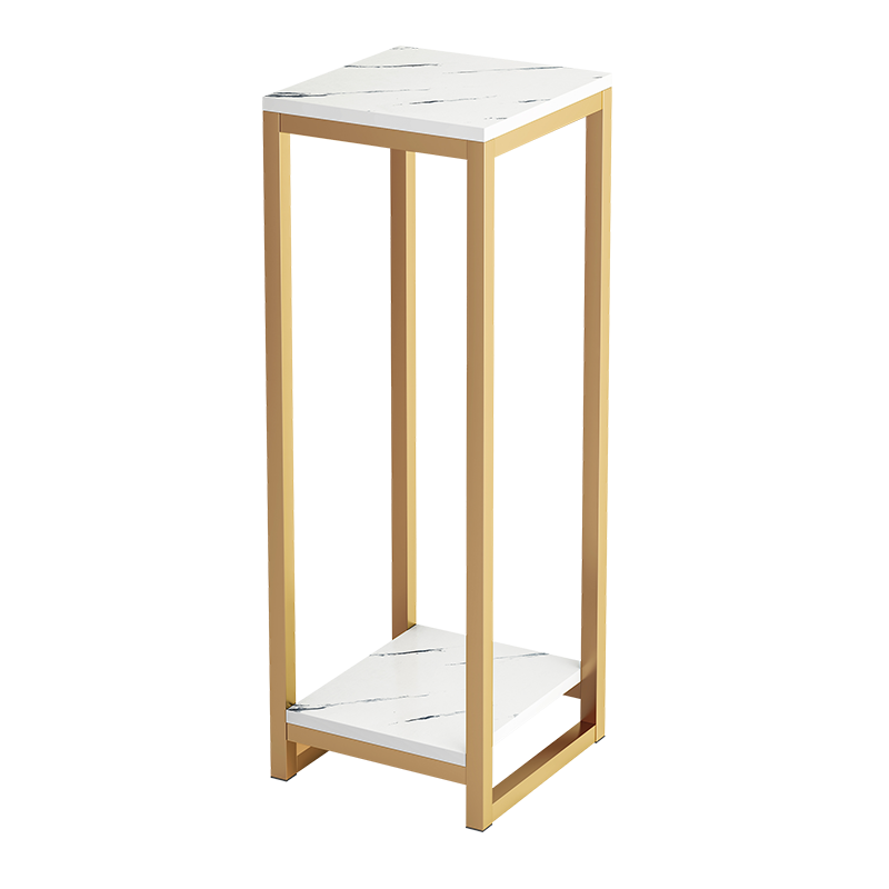 立太 花架轻奢阳台置物吊兰架落地式简约现代架子小户型家用室内装饰铁艺花盆架 白纹理白架30x100