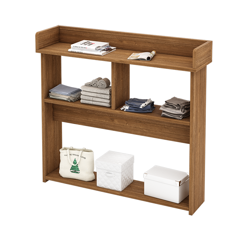 木以成居 沙发床边小书架 客厅卧室书房阳台储物收纳架子 橡木色 100*85*20cm  LY-4214F