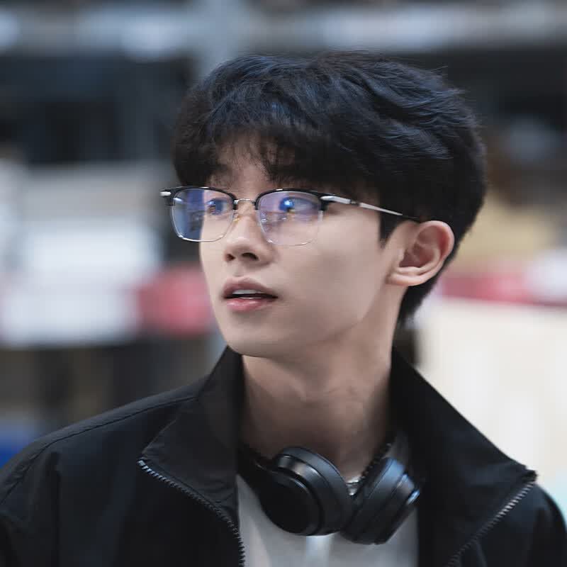 芝雅雨半框眼镜理工男痞帅斯文高级感近视眼睛可配度数 黑银色 无度数