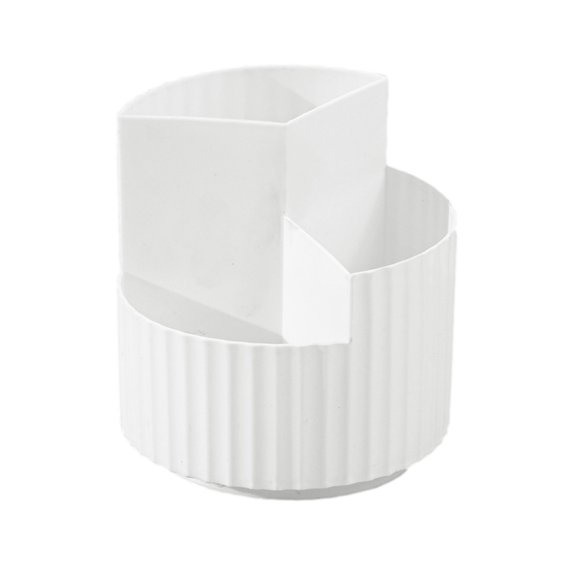 金得利360度旋轉(zhuǎn)筆筒收納盒多功能高顏值兒童小學(xué)生文具收納盒辦公桌面收納宿舍辦公用品筆桶白色SN185