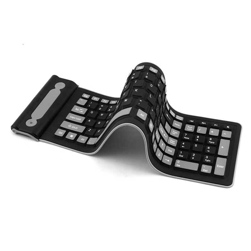初忆（CHUY）无线硅胶软键盘103键折叠卷曲防水键盘便携静音电脑usb