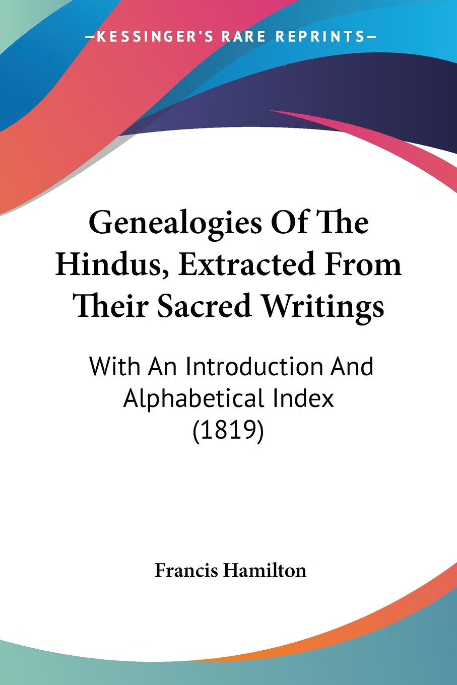 预售 按需印刷 genealogies of the hindus, extracted from their