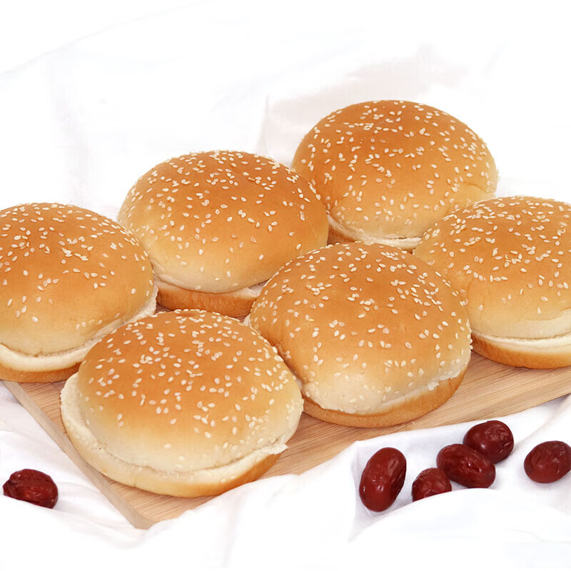 虎钢馋汉堡面包德克士面包胚金麦嘉汉堡胚家庭装新鲜汉堡皮双层 18对