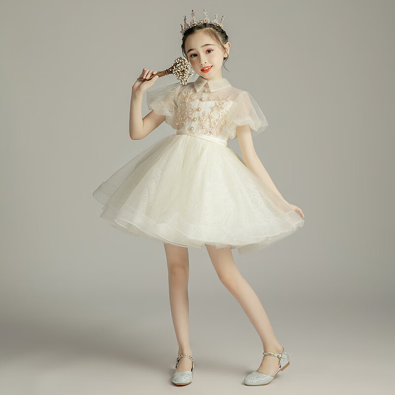 小咔衣浓花童公主裙儿童高端晚礼服洋气小女孩生日蓬蓬纱女童主持人