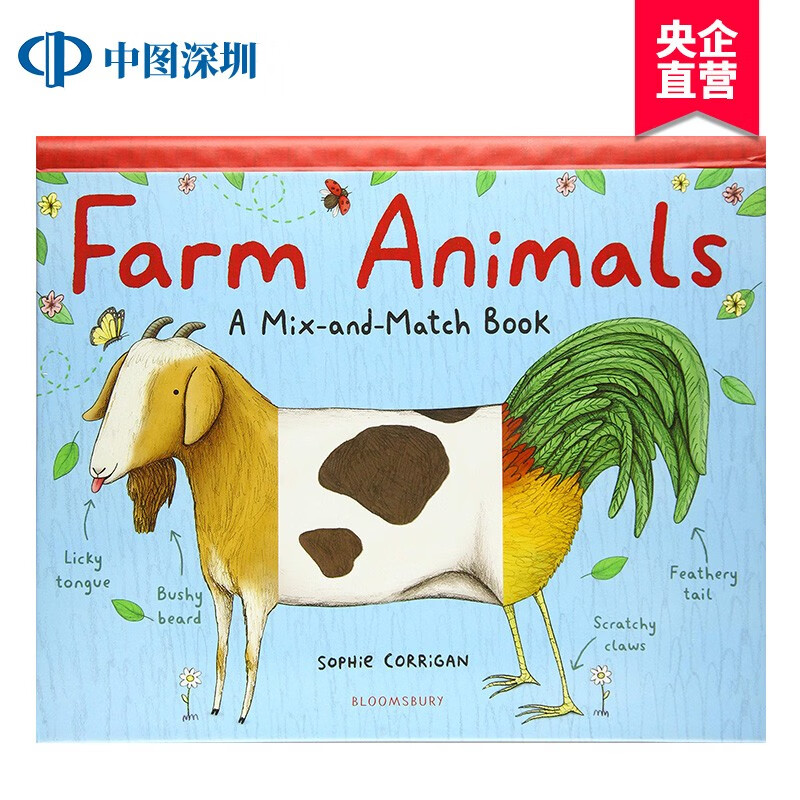 农场动物动物混搭书 farm animals 英文原版 儿童启蒙活动书 动物认知
