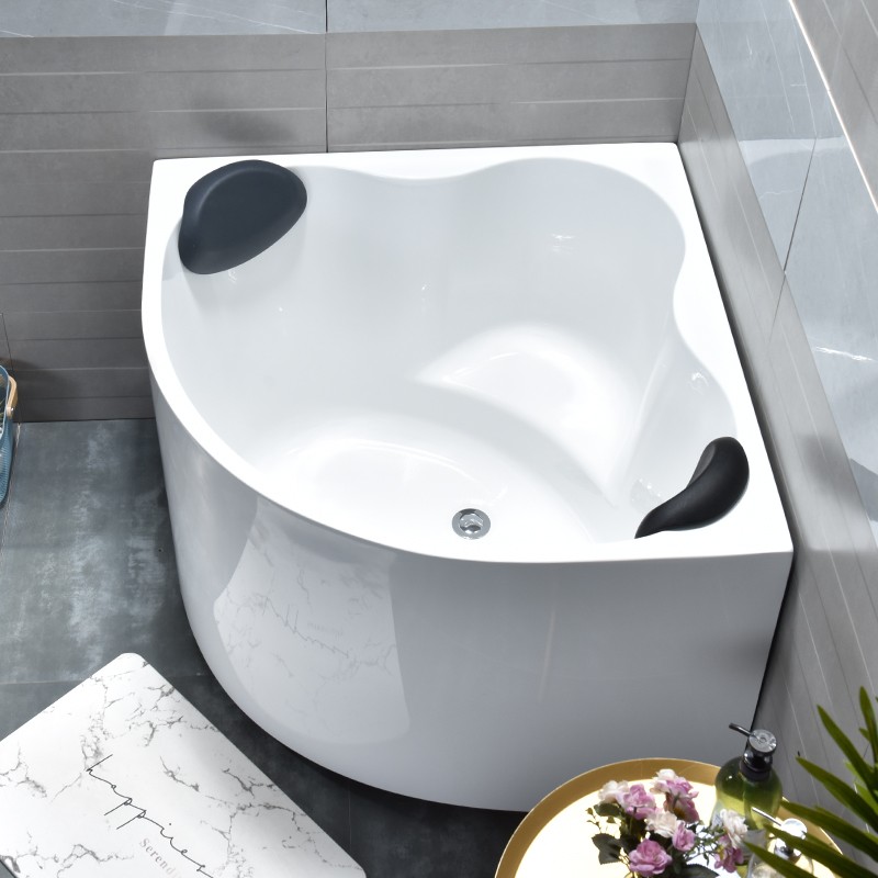 艾吉诺深泡小户型浴缸家用 日式迷你小浴缸坐式 小三角扇形成人转角