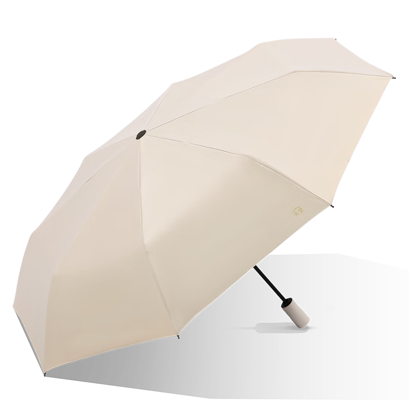天堂伞全自动抗风加固便携黑胶防晒遮阳伞太阳伞晴雨两用伞男女学生 奶酪色