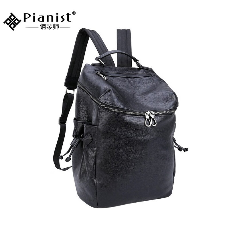 钢琴师(pianist)男士真皮双肩包大容量头层牛皮软皮皮质潮通勤商务16