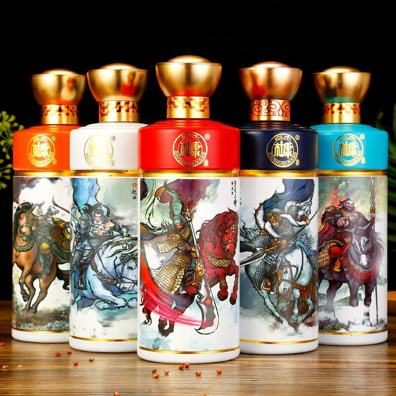 陕西白水杜康魅匠A55五虎上将酒浓香型白酒52度高度粮食酒整箱5瓶礼盒装 5瓶礼盒装