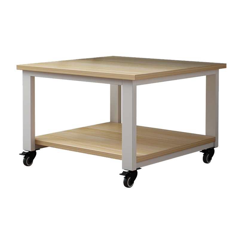 田门前 打印机架子落地小冰箱架移动底架钢木置物架打印机底座增高架 矮架中款(黑架+黑色)  50*40*28