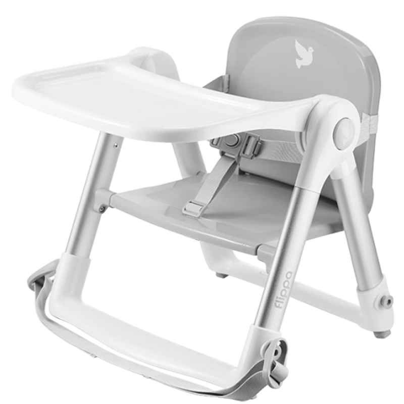 Apramo 安途美宝宝餐椅儿童餐桌椅可折叠便携椅子婴儿餐椅升级款海盐灰