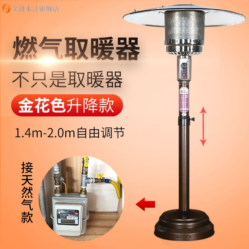燃气取暖器煤气液化天然户外客厅伞形烤火炉家用室内加热器 金花升降