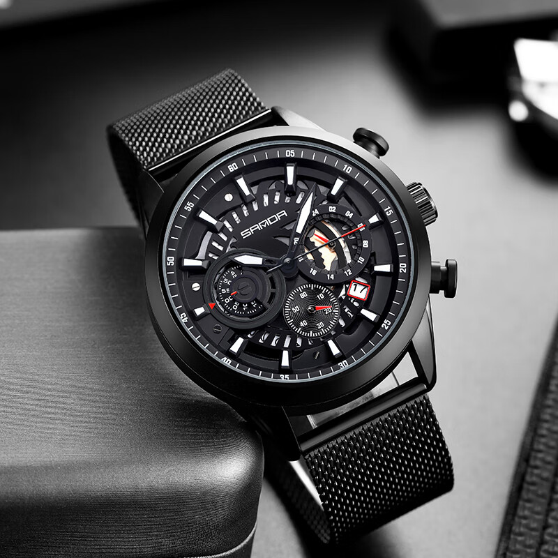 佰时顿(basid)手表男学生镂空防水运动机械风石英青少年中学生初中生