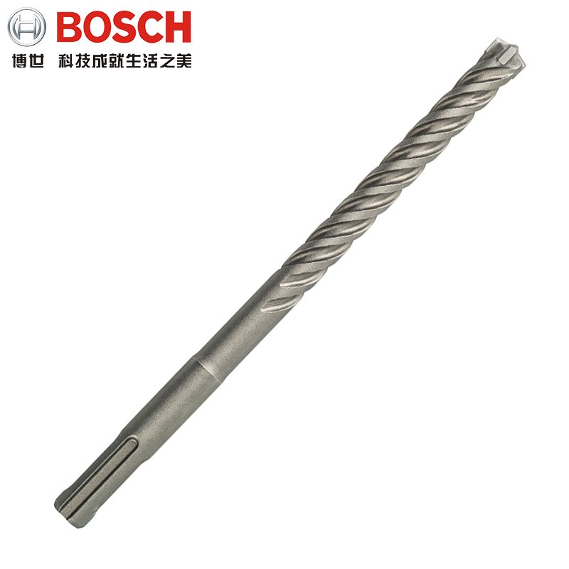 博世（Bosch）四坑5系电锤钻头四刃圆柄两坑两槽冲击钻头 加长打钢筋穿墙混凝土钻头6-24mm 12x100x160mm