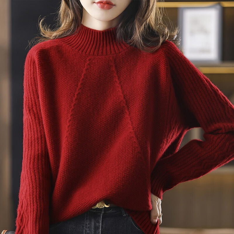 装欧货打底衫上衣毛衣女装冬季2022新款洋气小衫剪标打底秋装 红色 s
