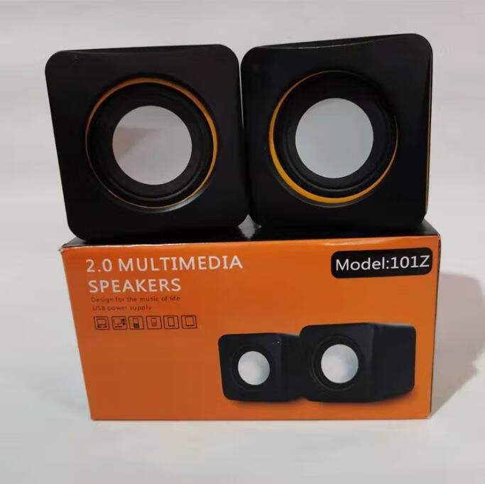 中性监控有线USB电脑小音响台式机笔记本迷你桌面家用办公低音炮 101Z纸喇叭