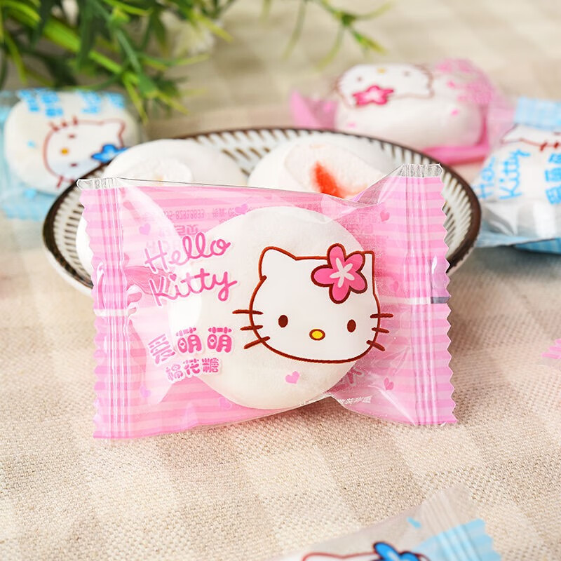 果汁软糖休闲儿童小零食喜糖果年货 粉色包装250g爱萌萌棉花糖(约35