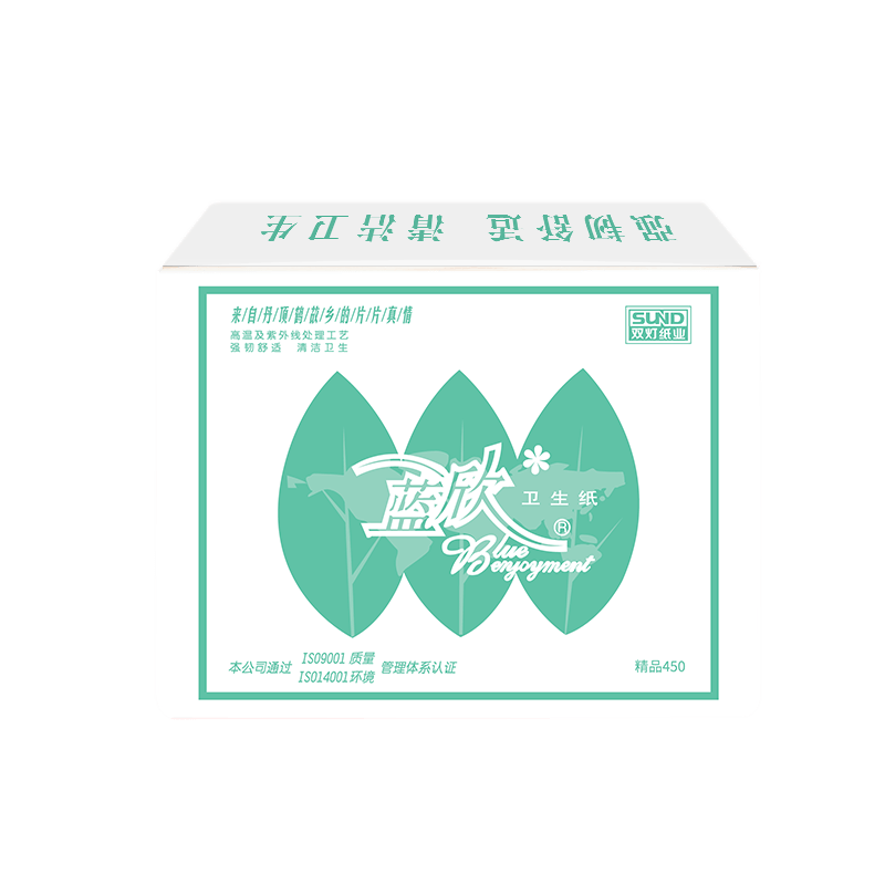 双灯双灯 卫生纸 蓝欣精品450实惠装平板厕用纸 268张/包 20包装