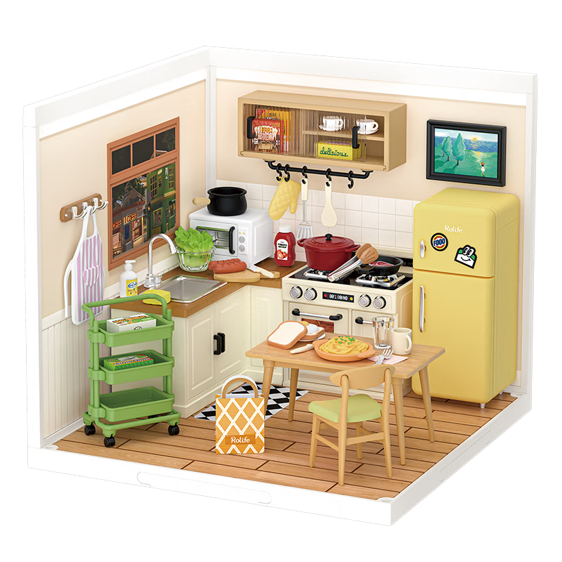 ������Rolife�������������diy�ֹ�С�ݻ�ľƴװ��߶�ͯ��������Ů��