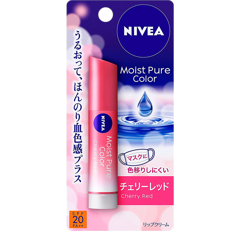 【日本直郵 日本發(fā)貨】NIVEA妮維雅護(hù)唇膏 保濕補(bǔ)水防曬有色潤(rùn)唇膏 滋潤(rùn)防干裂SPF20PA++ 櫻桃紅3.5g