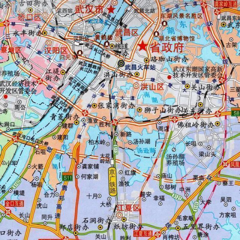 武汉city城市地图:武汉市交通旅游图 武汉城区图 轨道