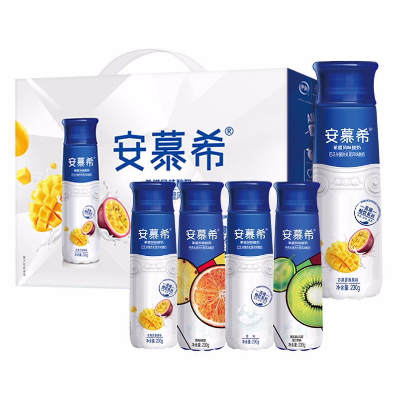 伊利安慕希高端畅饮酸奶瓶装整箱希腊风味原味酸牛奶学生儿童早餐