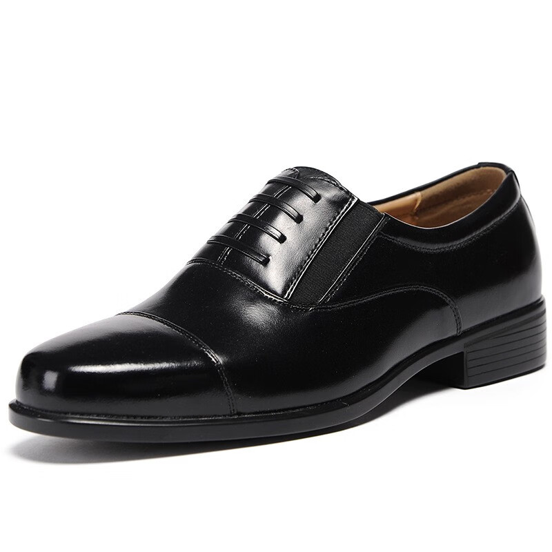 新款三接头常服皮鞋男式低帮黑色正装皮鞋耐磨透气牛皮执政商务鞋 07a