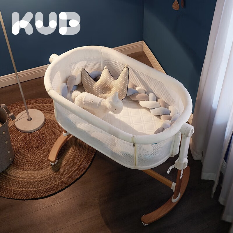 可优比（KUB）便携式婴儿车床两用新生儿床拼接大床可移动宝宝摇篮床bb床 小小摇篮【配椰棕床垫+蚊帐】