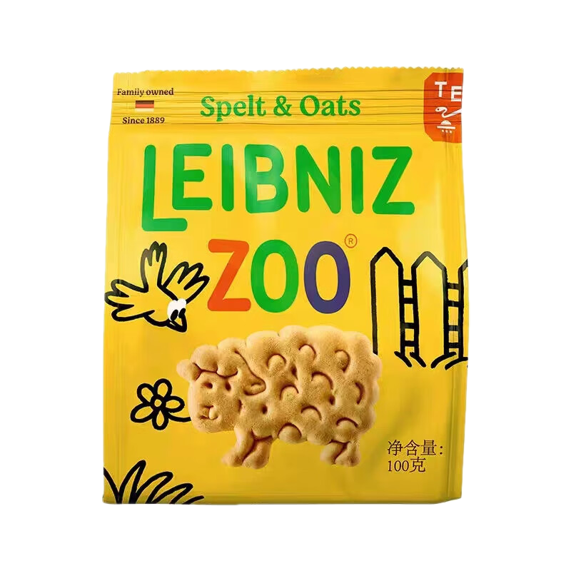 百樂順（Bahlsen）德國原裝進(jìn)口百樂順PICKUP巧克力夾心餅干小包裝兒童休閑零食106g 動(dòng)物型黃油餅干100g*2袋