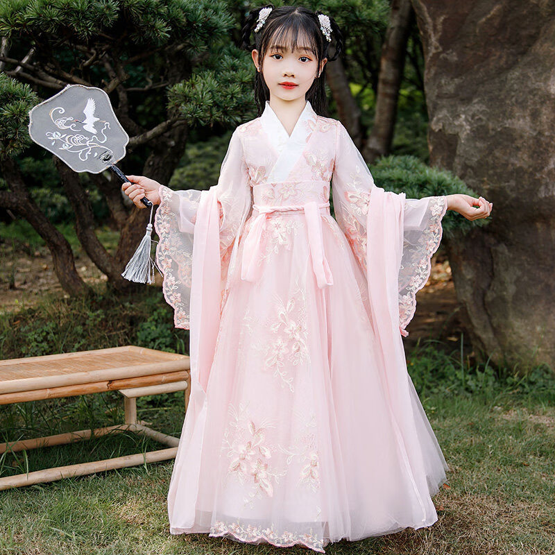 小女孩汉服夏季儿古装童小公主古代仙女衣服装超仙古风襦裙夏装装唐装
