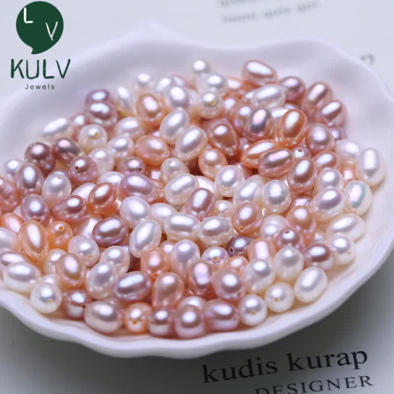KULV珍珠裸珠天l然淡水散珠称斤强光米形有带孔diy手链项链材料供曼扎 白色有孔20克 5-6mm怎么样,好用不?