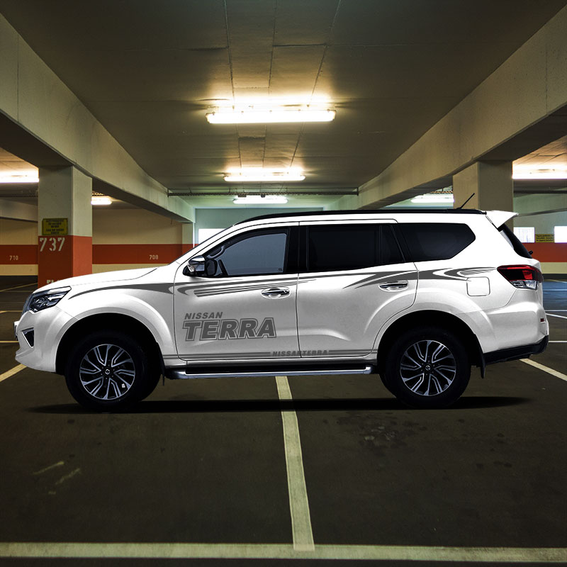 酷亿通日产全新途达车贴拉花terra专用侧裙贴汽车腰线彩条装饰车身